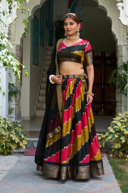 Artriddhs DolaJecard silk red Surat lehenga choli supplier